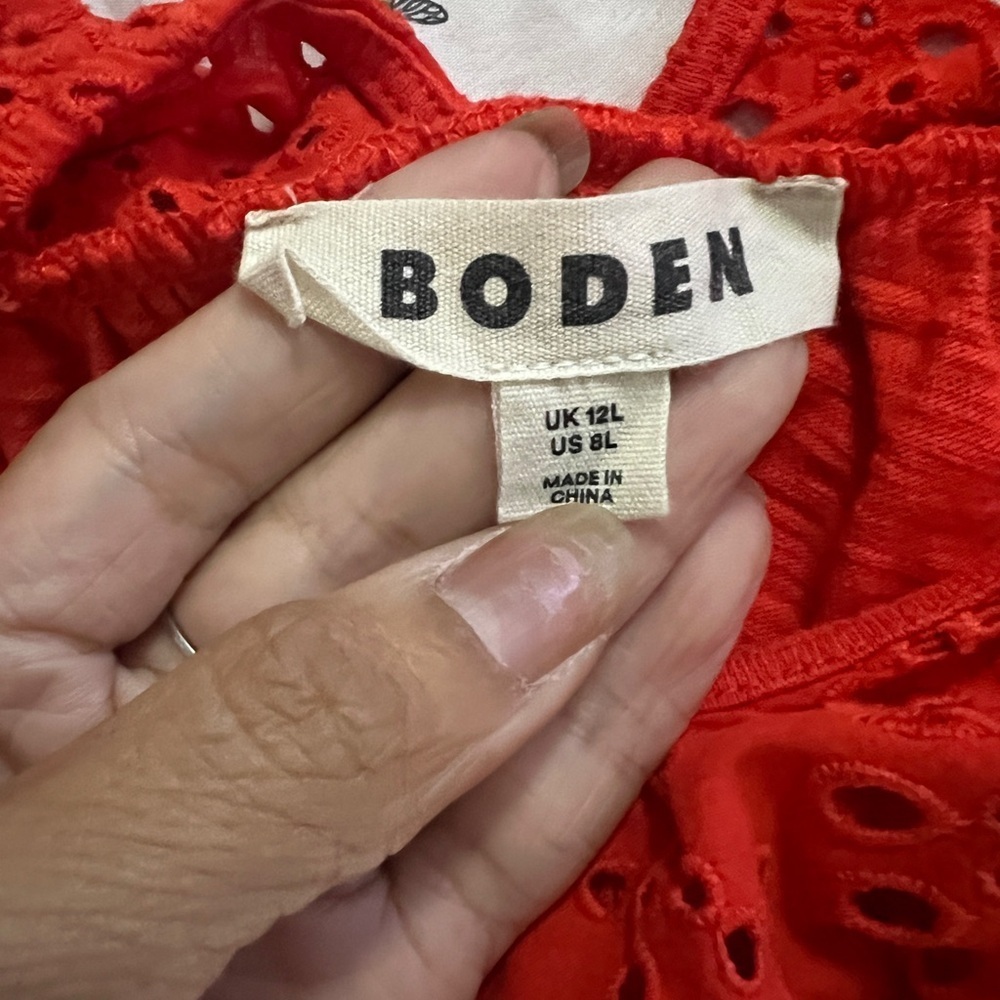 BODEN Juliet Broderie Dress Women’s US 12L - Picture 6 of 7